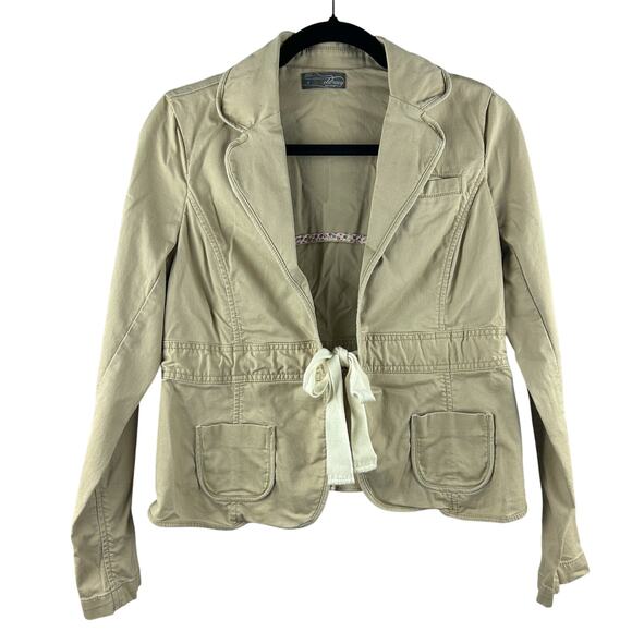 Old Navy Khaki Maternity Blazer – Tie Front, Pocket‎ Detail, Size Small - Picture 1 of 7